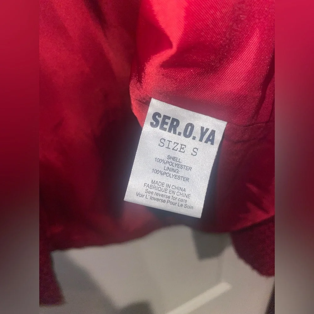 New! SER.O.YA Kristen Boucle Lady Buttoned Jacket Ruby Red Blazer ♥️ Small - Picture 14 of 15